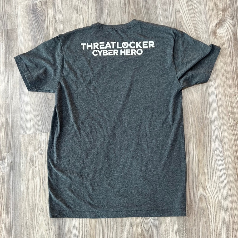 ThreatLocker Cyber Hero Graphic T-Shirt Charcoal Gray Heather Tech Tee